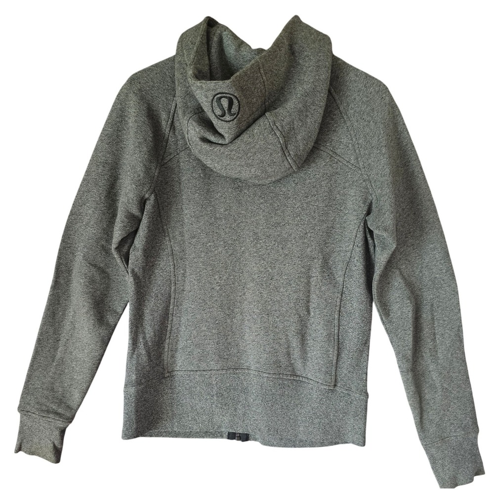 Lululemon Heathered Gray Full Zip Hoodie‎ Jacket Womens Activewear Size 8 TP01